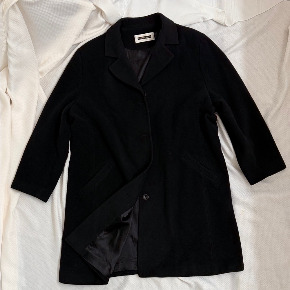 Vintage Kristen Blake Wool Cashmere Coat Italian Fabric Longline‎ Blazer Trench